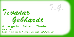 tivadar gebhardt business card